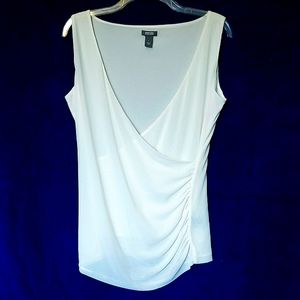 Kenneth Cole Reaction, Elegant, Sexy, off-white, ruched, sleeveless blouse